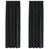 Vidaxl verduisterende gordijnen 2 pcs zwart 140 x 260 cm fluweel