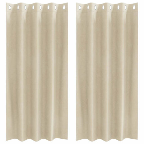Vidaxl verduisterende gordijnen 2 pcs crème 140 x 175 cm fluweel