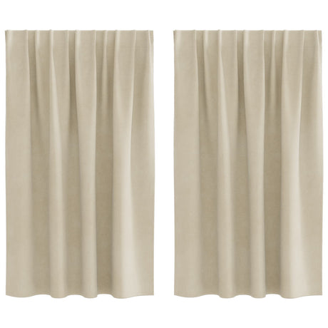 Vidaxl verduisterende gordijnen 2 pcs crème 140 x 140 cm fluweel