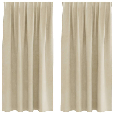 Vidaxl verduisterende gordijnen 2 pcs crème 140 x 175 cm fluweel