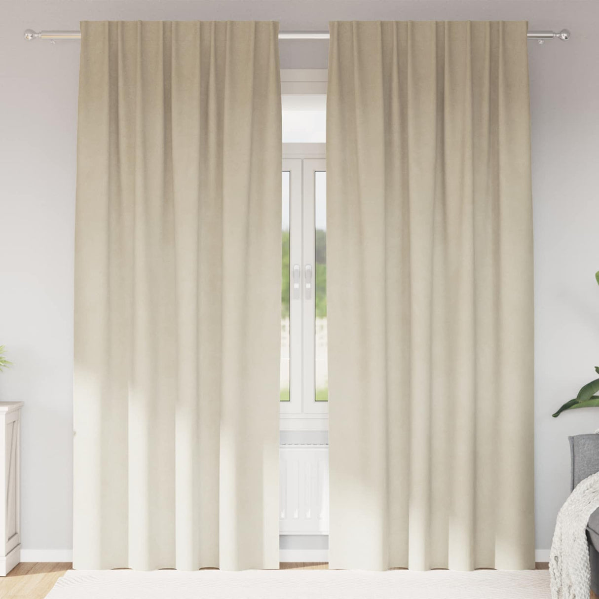 Vidaxl verduisterende gordijnen 2 pcs crème 140 x 260 cm fluweel