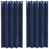 Vidaxl verduisterende gordijnen 2 pcs donkerblauw 140 x 175 cm fluweel