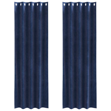 Vidaxl verduisterende gordijnen 2 pcs donkerblauw 140 x 225 cm fluweel