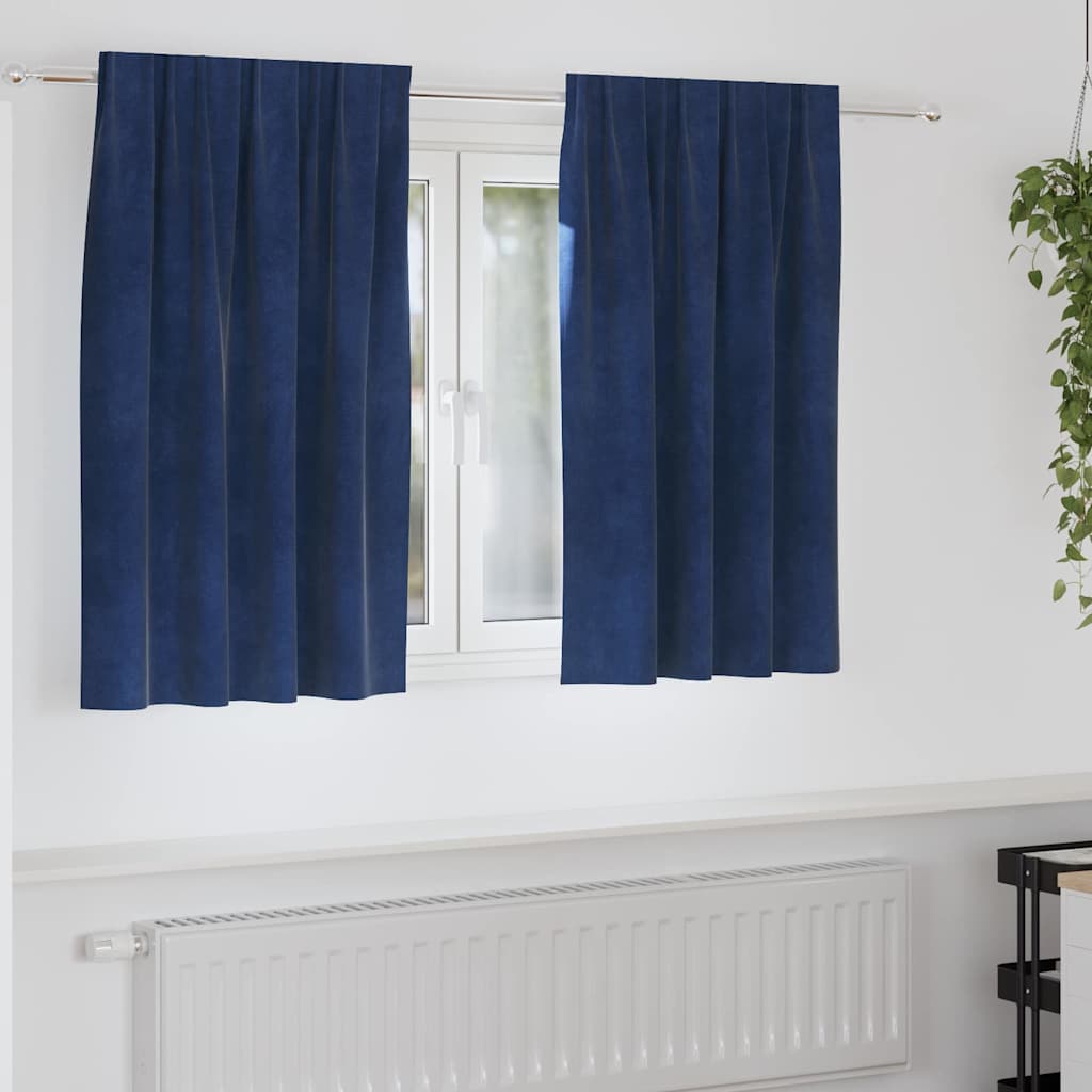 Vidaxl verduisterende gordijnen 2 pcs donkerblauw 140 x 140 cm fluweel