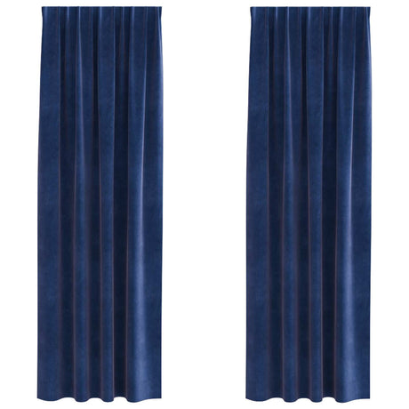 Vidaxl verduisterende gordijnen 2 pcs donkerblauw 140 x 225 cm fluweel