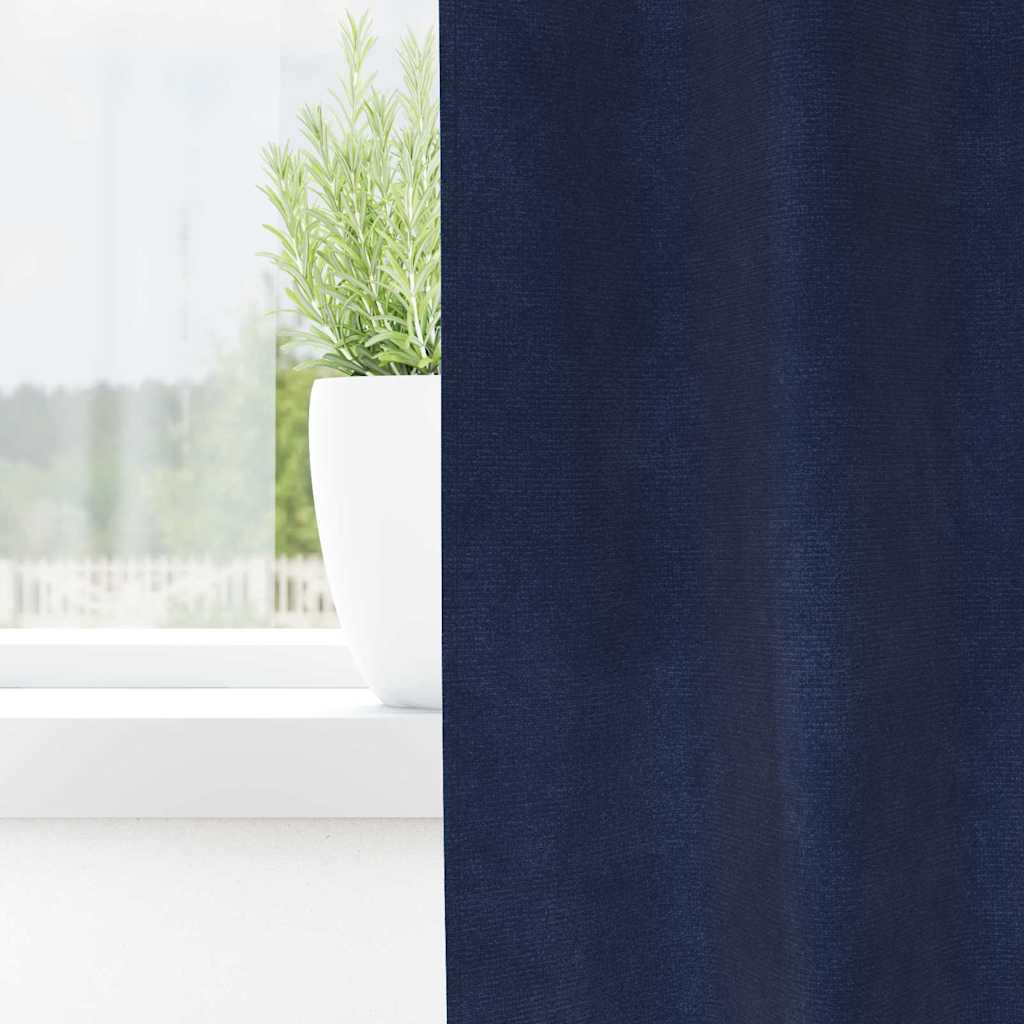 Vidaxl verduisterende gordijnen 2 pcs donkerblauw 140 x 175 cm fluweel