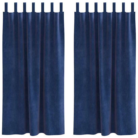 Vidaxl verduisterende gordijnen 2 pcs donkerblauw 140 x 175 cm fluweel