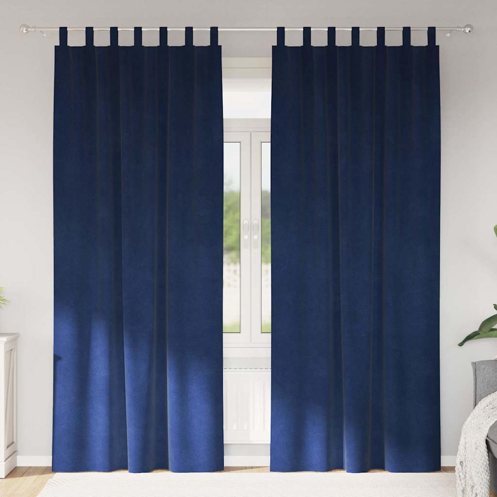 Vidaxl verduisterende gordijnen 2 pcs donkerblauw 140 x 260 cm fluweel