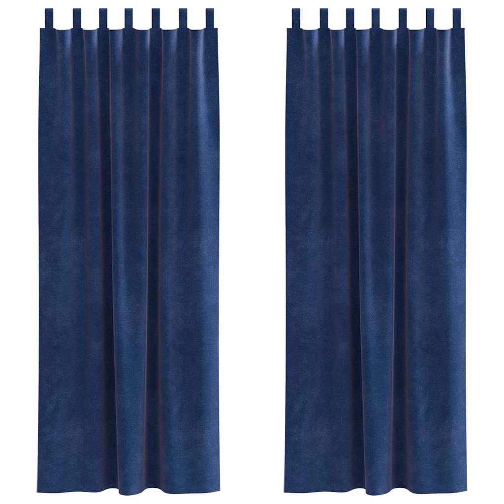 Vidaxl verduisterende gordijnen 2 pcs donkerblauw 140 x 260 cm fluweel