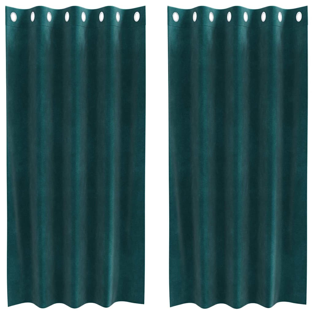 Vidaxl verduisterende gordijnen 2 pcs donkergroen 140 x 175 cm fluweel