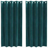 Vidaxl verduisterende gordijnen 2 pcs donkergroen 140 x 175 cm fluweel
