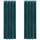 Vidaxl verduisterende gordijnen 2 pcs donkergroen 140 x 245 cm fluweel