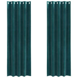 Vidaxl verduisterende gordijnen 2 pcs donkergroen 140 x 260 cm fluweel