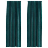 Vidaxl verduisterende gordijnen 2 pcs donkergroen 140 x 245 cm fluweel