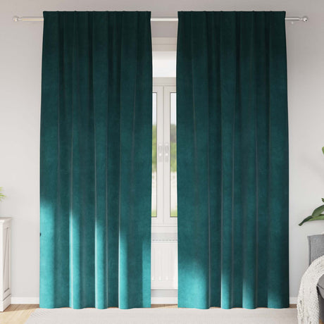 Vidaxl verduisterende gordijnen 2 pcs donkergroen 140 x 260 cm fluweel