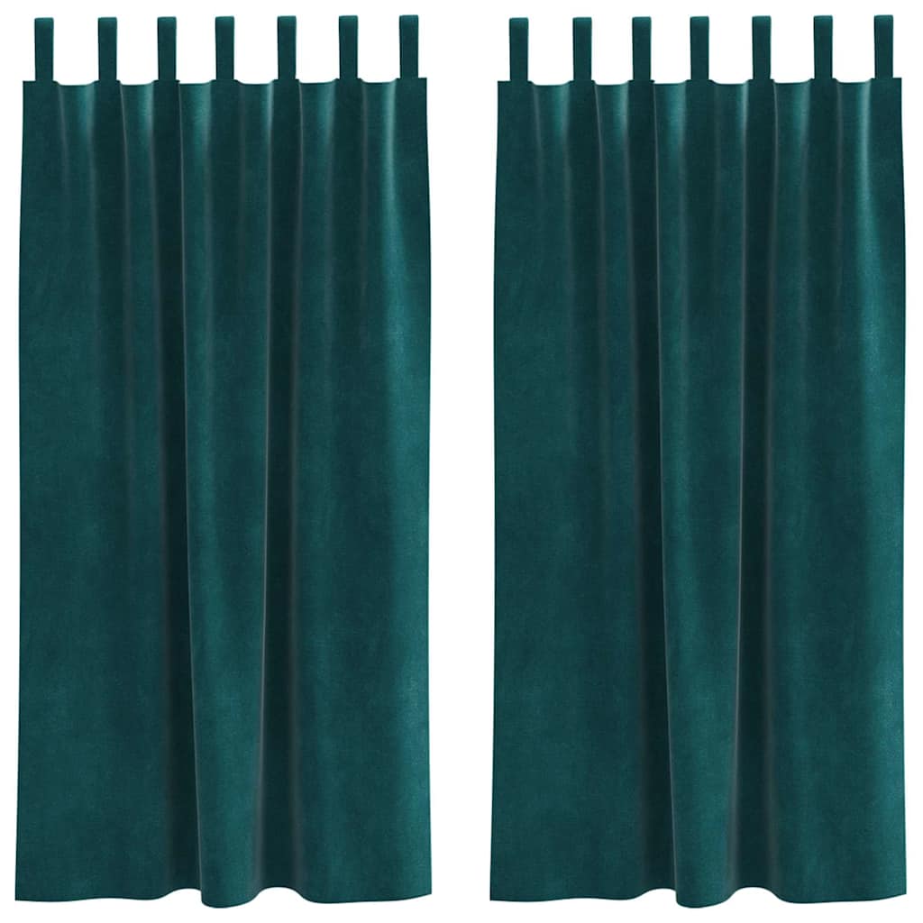 Vidaxl verduisterende gordijnen 2 pcs donkergroen 140 x 175 cm fluweel