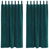 Vidaxl verduisterende gordijnen 2 pcs donkergroen 140 x 175 cm fluweel
