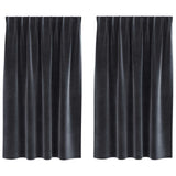 Vidaxl verduisterende gordijnen 2 pcs donkergrijs 140 x 140 cm fluweel