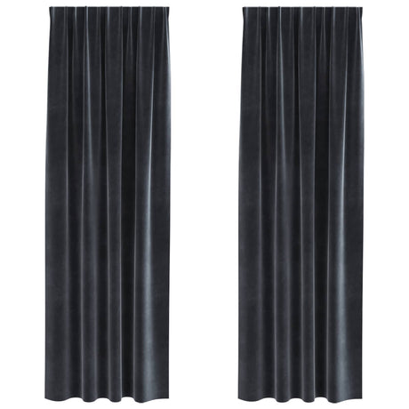 Vidaxl verduisterende gordijnen 2 pcs donkergrijs 140 x 260 cm fluweel