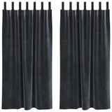 Vidaxl verduisterende gordijnen 2 pcs donkergrijs 140 x 175 cm fluweel