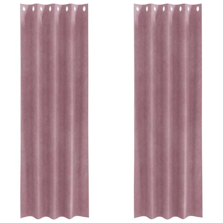 Vidaxl verduisterende gordijnen 2 pcs donkerroze 140 x 245 cm fluweel