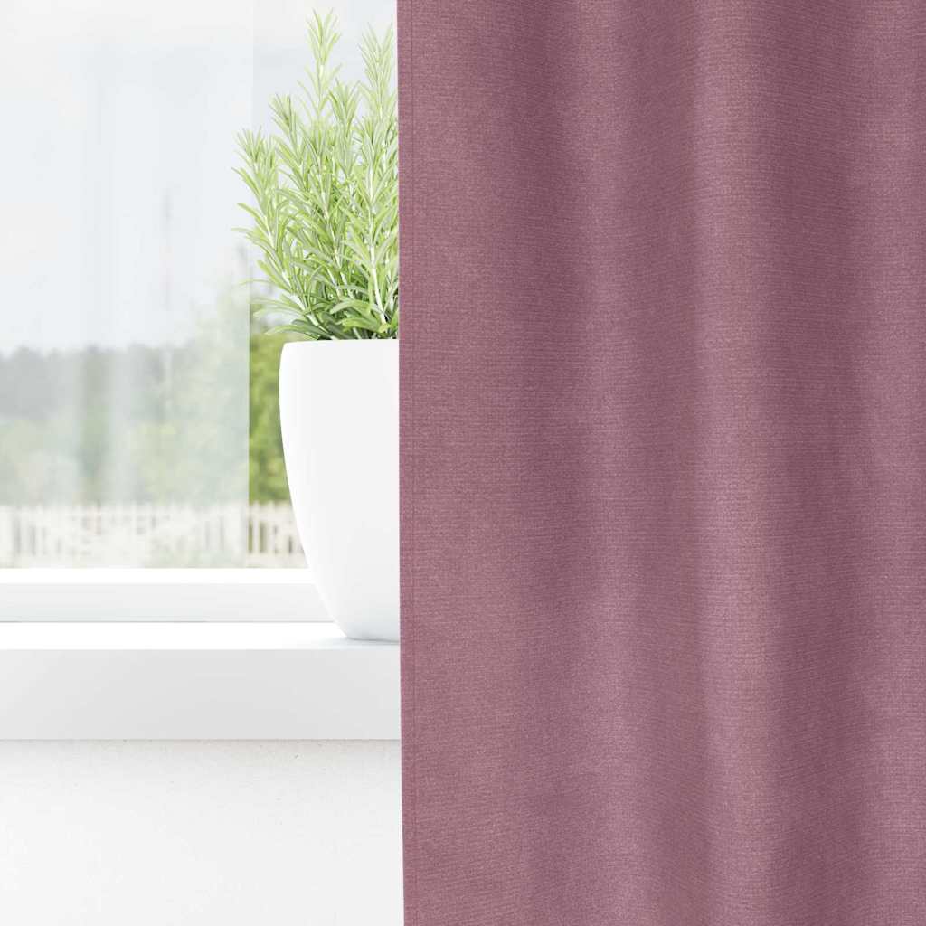 Vidaxl verduisterende gordijnen 2 pcs donkerroze 140 x 260 cm fluweel
