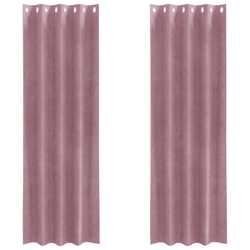 Vidaxl verduisterende gordijnen 2 pcs donkerroze 140 x 260 cm fluweel