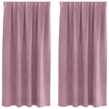 Vidaxl verduisterende gordijnen 2 pcs donkerroze 140 x 175 cm fluweel
