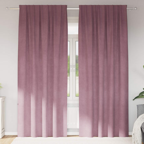 Vidaxl verduisterende gordijnen 2 pcs donkerroze 140 x 225 cm fluweel