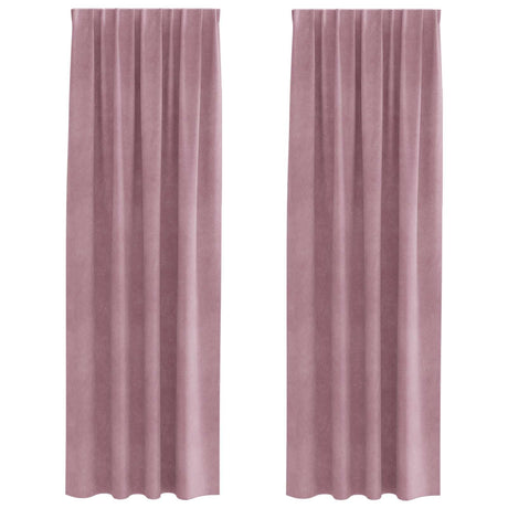 Vidaxl verduisterende gordijnen 2 pcs donkerroze 140 x 245 cm fluweel
