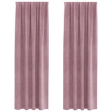 Vidaxl verduisterende gordijnen 2 pcs donkerroze 140 x 260 cm fluweel