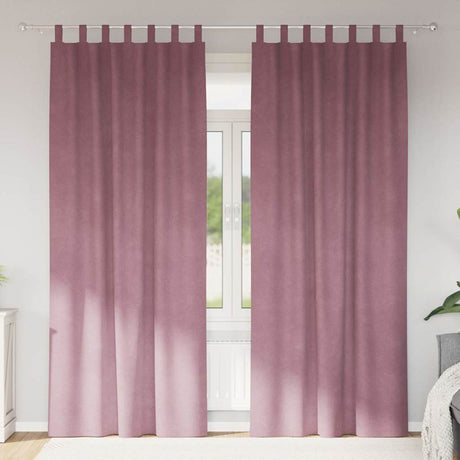 Vidaxl verduisterende gordijnen 2 pcs donkerroze 140 x 225 cm fluweel