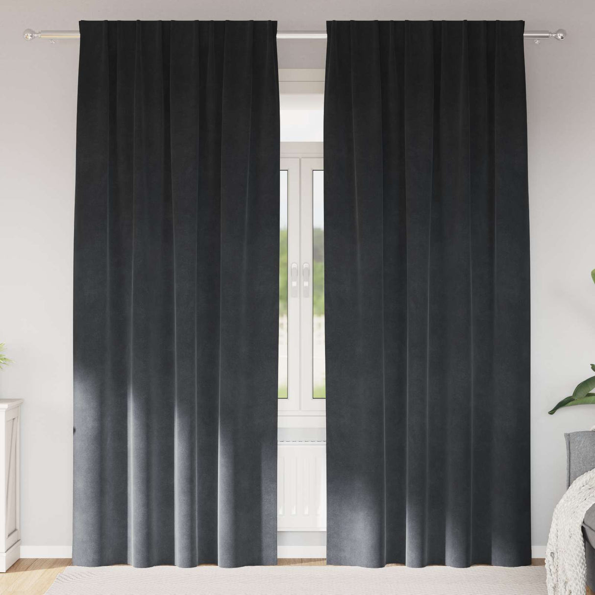 Vidaxl verduisterende gordijnen 2 pcs lichtgrijs 140 x 225 cm fluweel