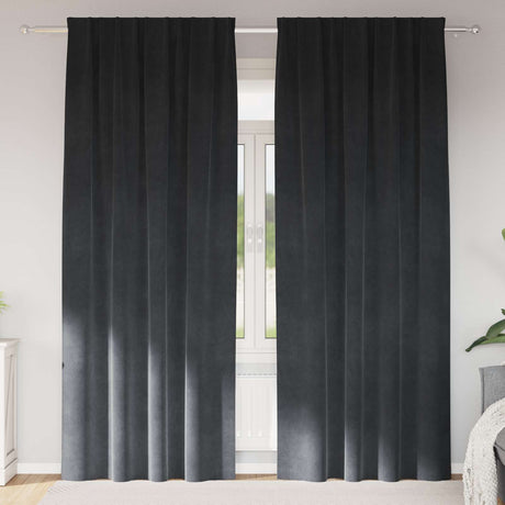 Vidaxl verduisterende gordijnen 2 pcs lichtgrijs 140 x 245 cm fluweel