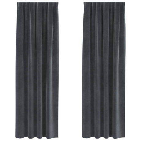 Vidaxl verduisterende gordijnen 2 pcs lichtgrijs 140 x 245 cm fluweel