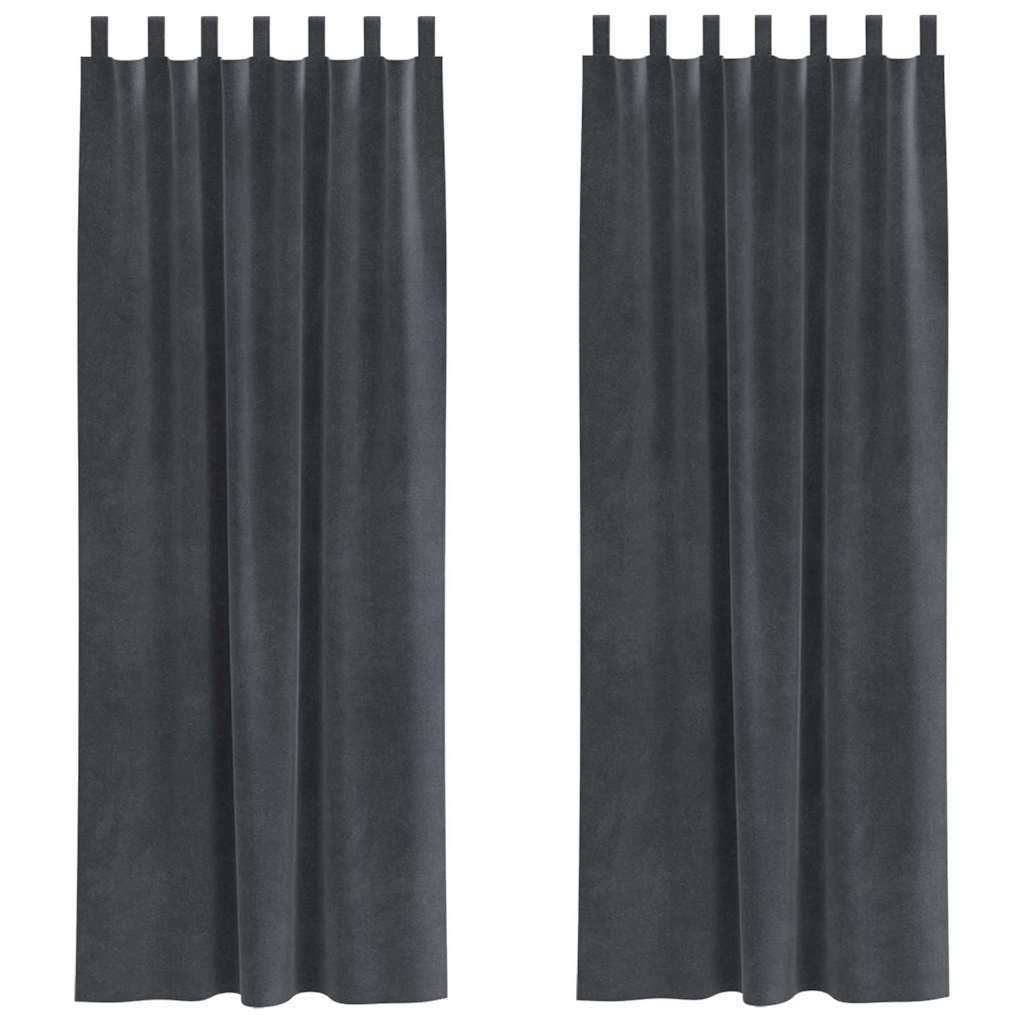 Vidaxl verduisterende gordijnen 2 pcs lichtgrijs 140 x 225 cm fluweel
