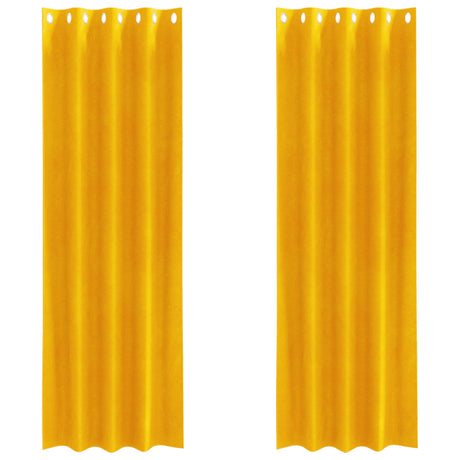 Vidaxl verduisterende gordijnen 2 pcs mosterdgeel 140 x 260 cm fluweel