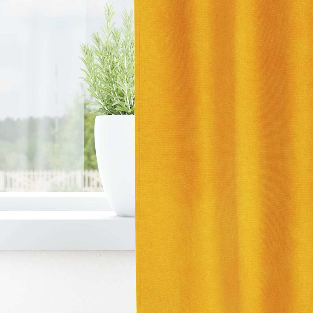 Vidaxl verduisterende gordijnen 2 pcs mosterdgeel 140 x 225 cm fluweel