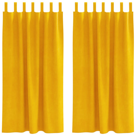 Vidaxl verduisterende gordijnen 2 pcs mosterdgeel 140 x 175 cm fluweel