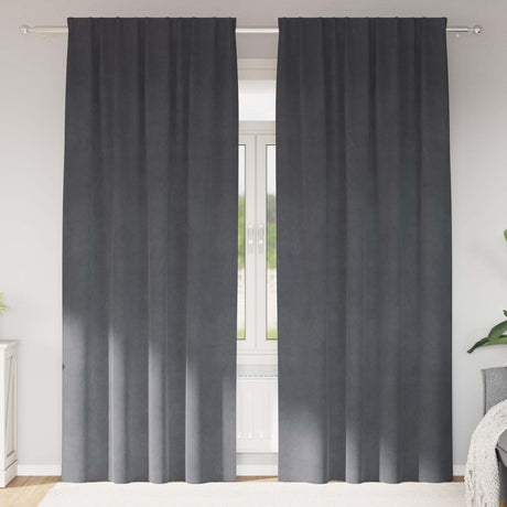 Vidaxl verduisterende gordijnen 2 pcs lichtgrijs 140 x 225 cm fluweel