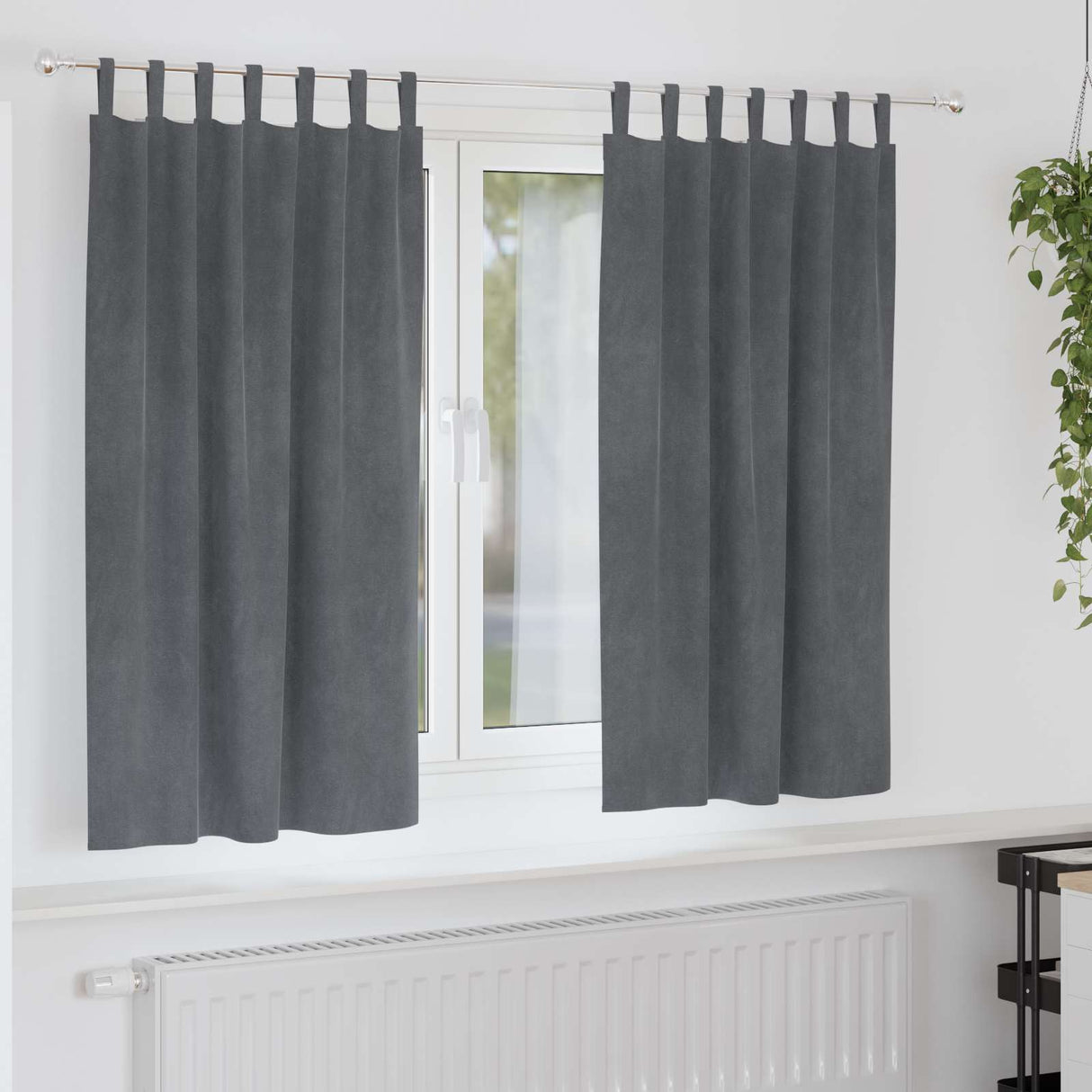 Vidaxl verduisterende gordijnen 2 pcs lichtgrijs 140 x 175 cm fluweel