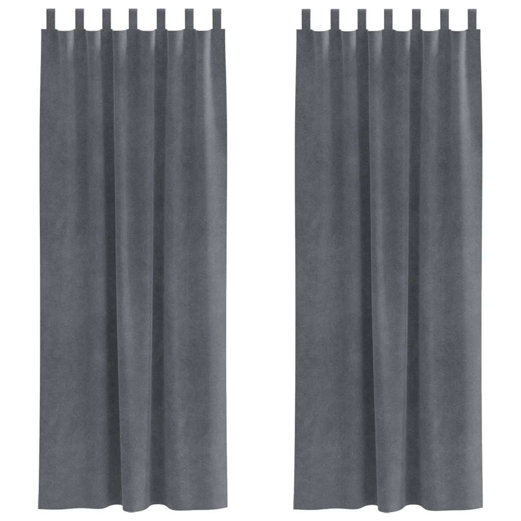 Vidaxl verduisterende gordijnen 2 pcs lichtgrijs 140 x 245 cm fluweel