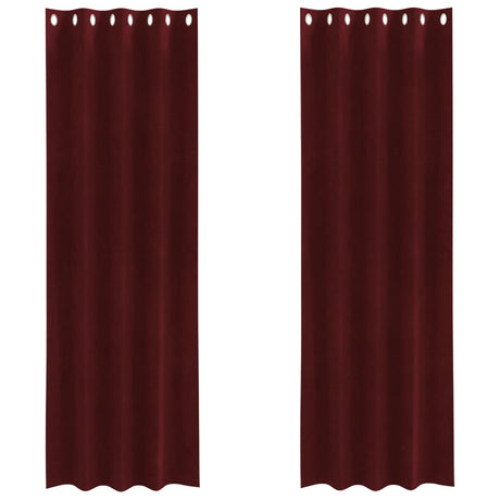 Vidaxl verduisterende gordijnen 2 pcs wijnrood 140 x 225 cm fluweel
