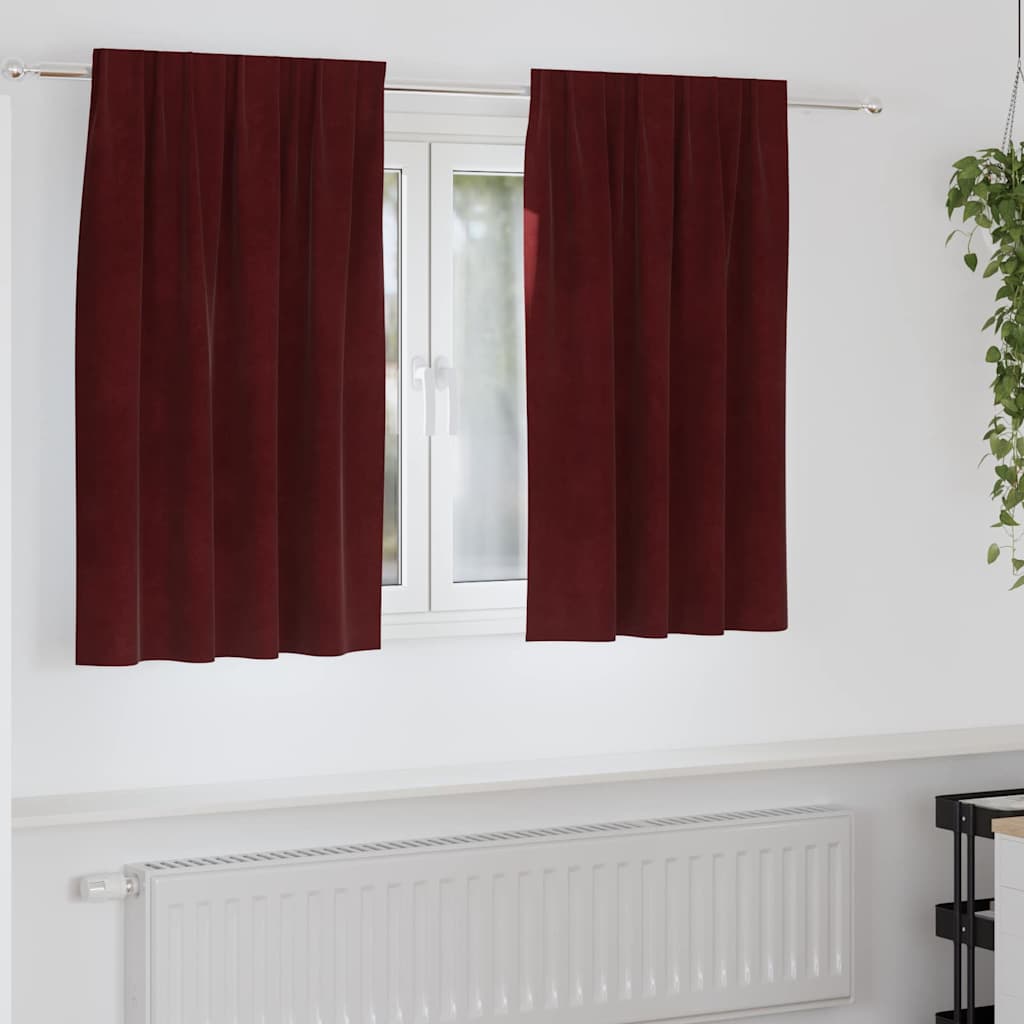 Vidaxl verduisterende gordijnen 2 pcs wijnrood 140 x 140 cm fluweel