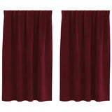 Vidaxl verduisterende gordijnen 2 pcs wijnrood 140 x 140 cm fluweel