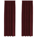Vidaxl verduisterende gordijnen 2 pcs wijnrood 140 x 260 cm fluweel