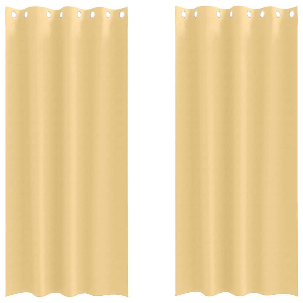 Vidaxl zwart-out gordijnen met ringen 2 pcs beige 260 x 140 cm