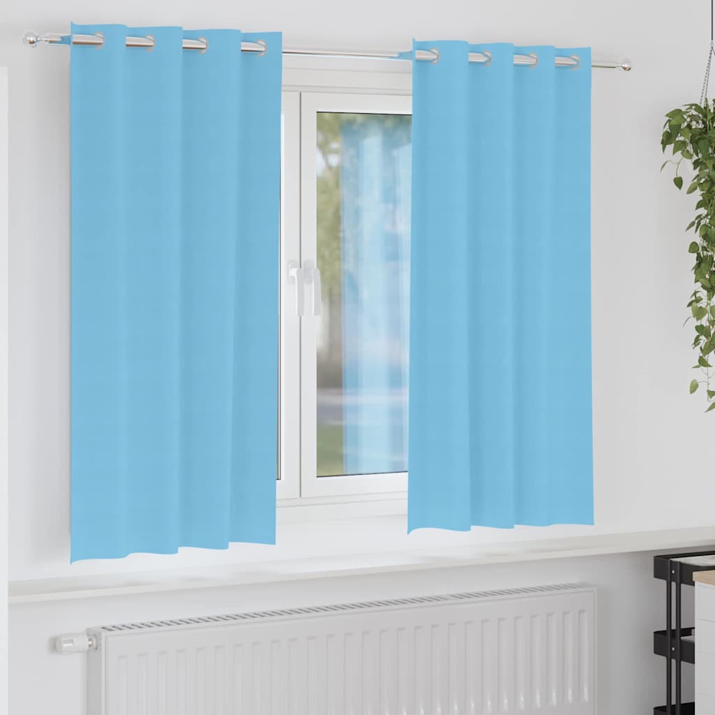 Vidaxl zwart-out gordijnen met ringen 2 pcs lichtblauw 175 x 140 cm