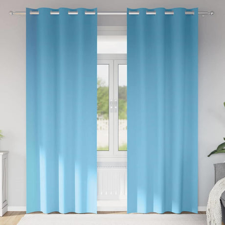 Vidaxl zwart-out gordijnen met ringen 2 pcs lichtblauw 260 x 140 cm