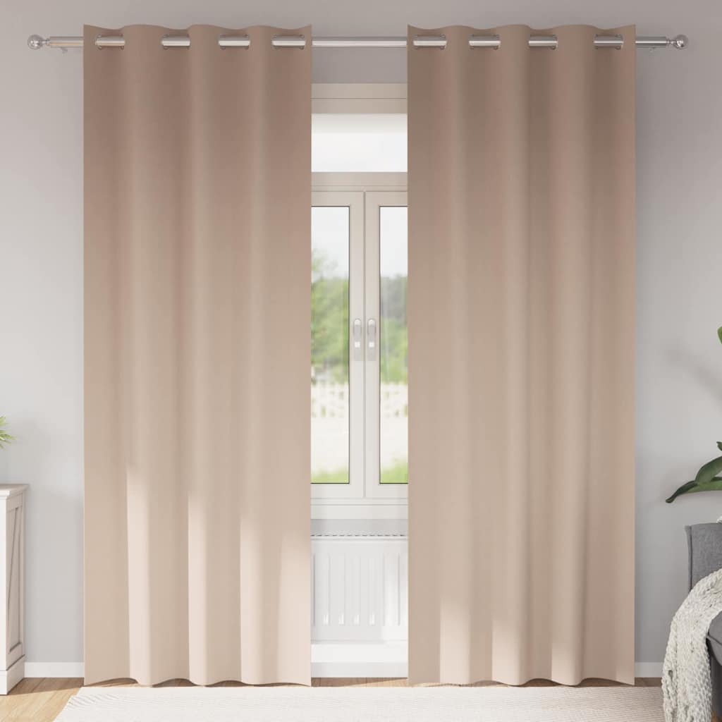 Vidaxl zwart-out gordijnen met ringen 2 pcs taupe 225 x 140 cm